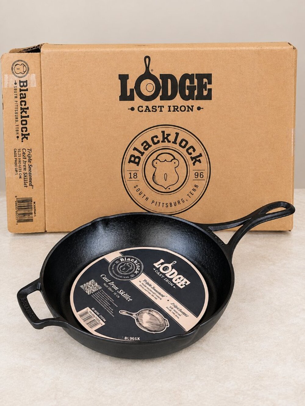 Lodge Blacklock 10.25" Cast Iron Skillet BL96SK Triple Seasoned Lightweight NEW